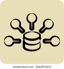 Icon Data. related to Button Download symbol. hand drawn style. simple design illustration