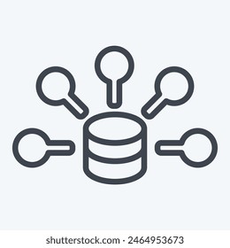 Icon Data. related to Button Download symbol. line style. simple design illustration