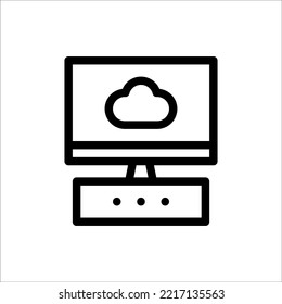 Icon Data Storage, Cloud Computing, Outline, Flat Icon Logo Illustration Vector Isolated. Suitable for Web Design, Logo, App. 