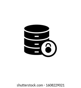 icon of data, storage, database in black flat design on white background