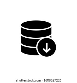 icon of data, storage, database in black flat design on white background