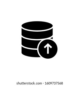 icon of data, storage, database in black flat design on white background