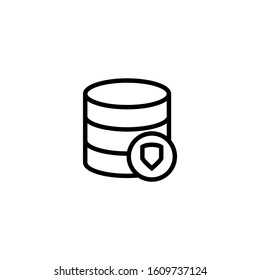 icon of data, storage, database in outline style on white background