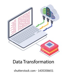
Icon of data transformation isometric design.
