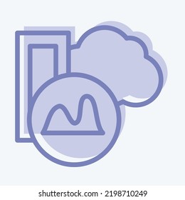 Icon Database Analysis. suitable for education symbol. two tone style. simple design editable. design template vector. simple illustration