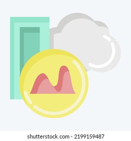 Icon Database Analysis. suitable for education symbol. flat style. simple design editable. design template vector. simple illustration