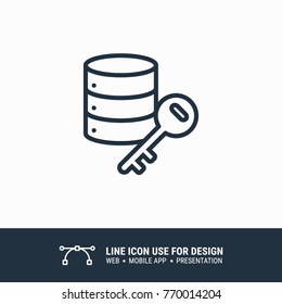 Icon Database Key graphic design single icon vector illustration