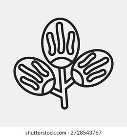 Fruta de la fecha del icono. Elementos kareem de Ramadán. Icono en estilo de línea.