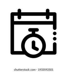 Icon Date And Time With Style Outline