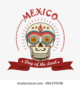icon day of the dead mexican design isolated