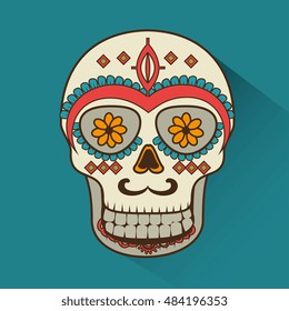 icon day of the dead mexican design isolated