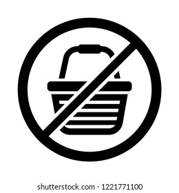 Icon for the day of rejection of shopping. Crossed shopping cart symbol. Vector illustration.