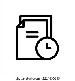 Icono Fecha límite, Línea, contorno, Vector de ilustración con logotipo de icono plano aislado. Adecuado para diseño web, logotipo, aplicación. 
