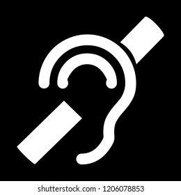 Icon of deafness. flat design illustration