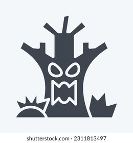 Icon Death Tree. related to Halloween symbol. glyph style. simple design editable. simple illustration