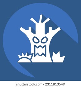 Icon Death Tree. related to Halloween symbol. long shadow style. simple design editable. simple illustration