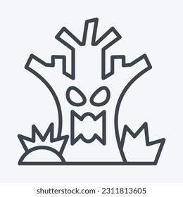 Icon Death Tree. related to Halloween symbol. line style. simple design editable. simple illustration