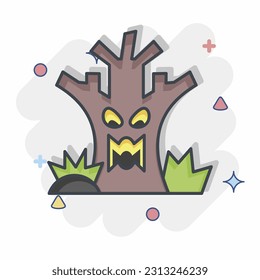 Icon Death Tree. related to Halloween symbol. comic style. simple design editable. simple illustration