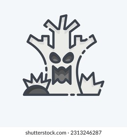 Icon Death Tree. related to Halloween symbol. doodle style. simple design editable. simple illustration