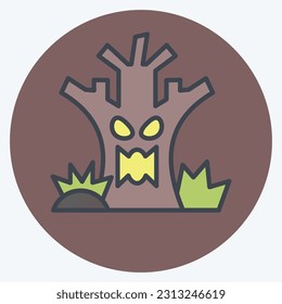 Icon Death Tree. related to Halloween symbol. color mate style. simple design editable. simple illustration