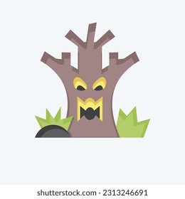 Icon Death Tree. related to Halloween symbol. flat style. simple design editable. simple illustration