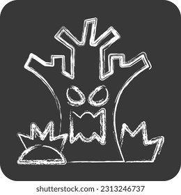 Icon Death Tree. related to Halloween symbol. chalk Style. simple design editable. simple illustration