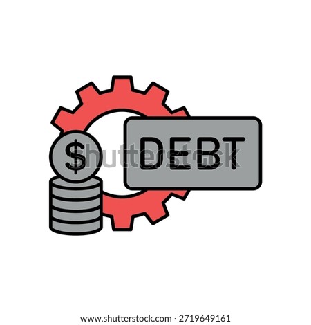 Icon a Debt Management, isolated against a clean background.