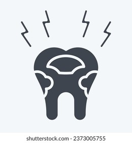 Ícono Diente Decorado. relacionado con el símbolo dentista. estilo glifo. diseño simple editable. ilustración simple