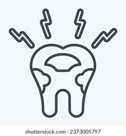 Icon Decayed Tooth. related to Dentist symbol. line style. simple design editable. simple illustration