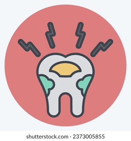 Icon Decayed Tooth. related to Dentist symbol. color mate style. simple design editable. simple illustration