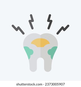 Icon Decayed Tooth. related to Dentist symbol. flat style. simple design editable. simple illustration