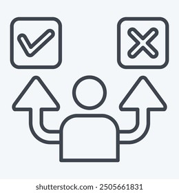 Icon Decide. related to Choice symbol. line style. simple illustration