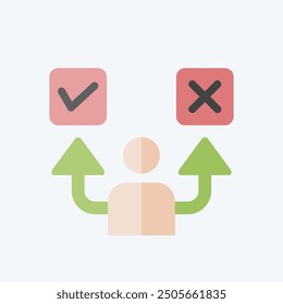 Icon Decide. related to Choice symbol. flat style. simple illustration