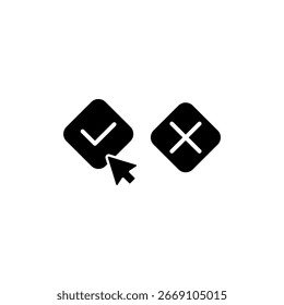 Icono de una decisión, aislado en un fondo limpio.