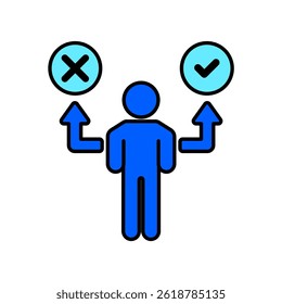 Icon a decision making, isolated against a clean background.