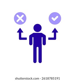 Icon a decision making, isolated against a clean background.