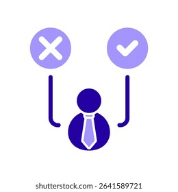 Icon a decision making, isolated against a clean background.