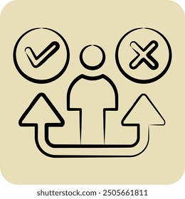 Icon Decision. related to Choice symbol. hand drawn style. simple illustration