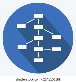 Icon Decision Trees. related to Machine Learning symbol. long shadow style. simple design editable. simple illustration. simple vector icons