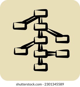 Árboles de decisión de iconos. relacionado con el símbolo Machine Learning. estilo dibujado a mano. diseño simple editable