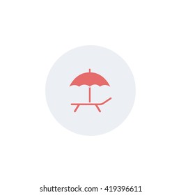 Icon deckchair with an umbrella.