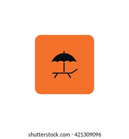 Icon deckchair with an umbrella.