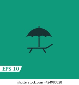 Icon deckchair with an umbrella.