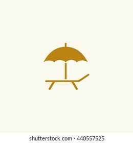 Icon deckchair with an umbrella.