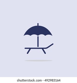 Icon deckchair with an umbrella.