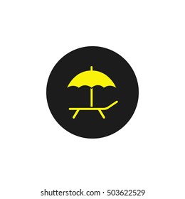 Icon deckchair with an umbrella.