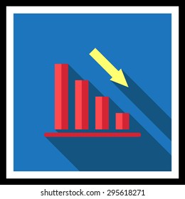 Icon of declining bar chart
