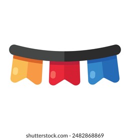 An icon of decor accessory, flat design of garlands
