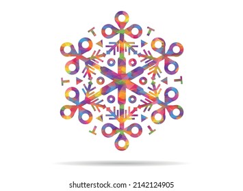 icono decoración copo de nieve bajo polilla