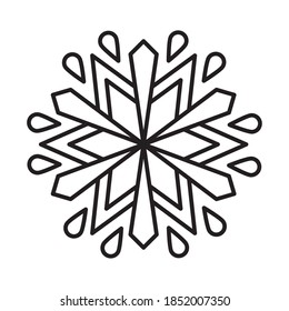 icono de copo de nieve decorativo sobre fondo blanco, estilo de línea, ilustración vectorial